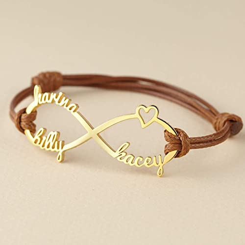 Mom Bracelet With Kids Names, Infinity Bracelet With Names