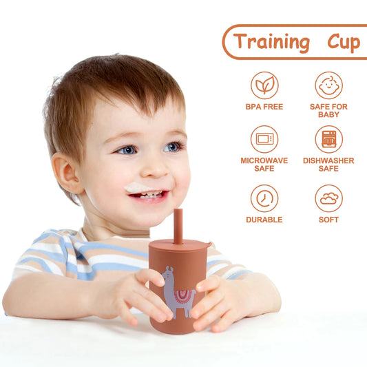 Silicone Training Cup and Straw for Children