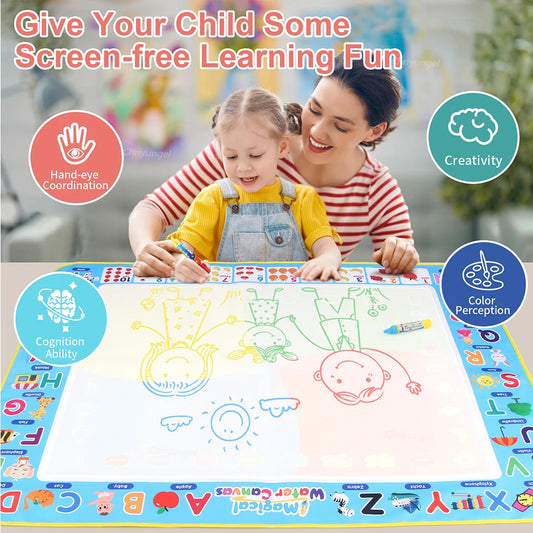 100x80CM Water Drawing Mat with Reusable Pens, Drawing
