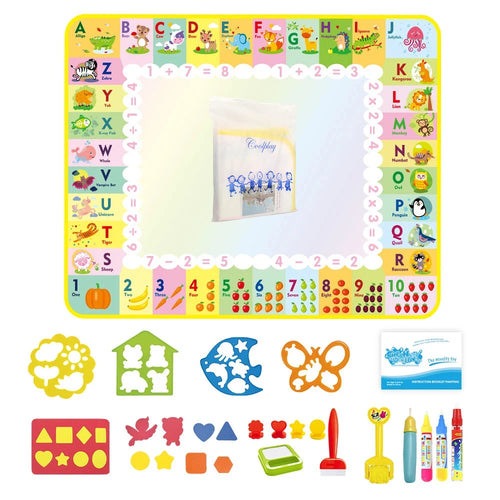 Magic Water Drawing Mat Coloring Doodle Mat with Magic Pens Montessori