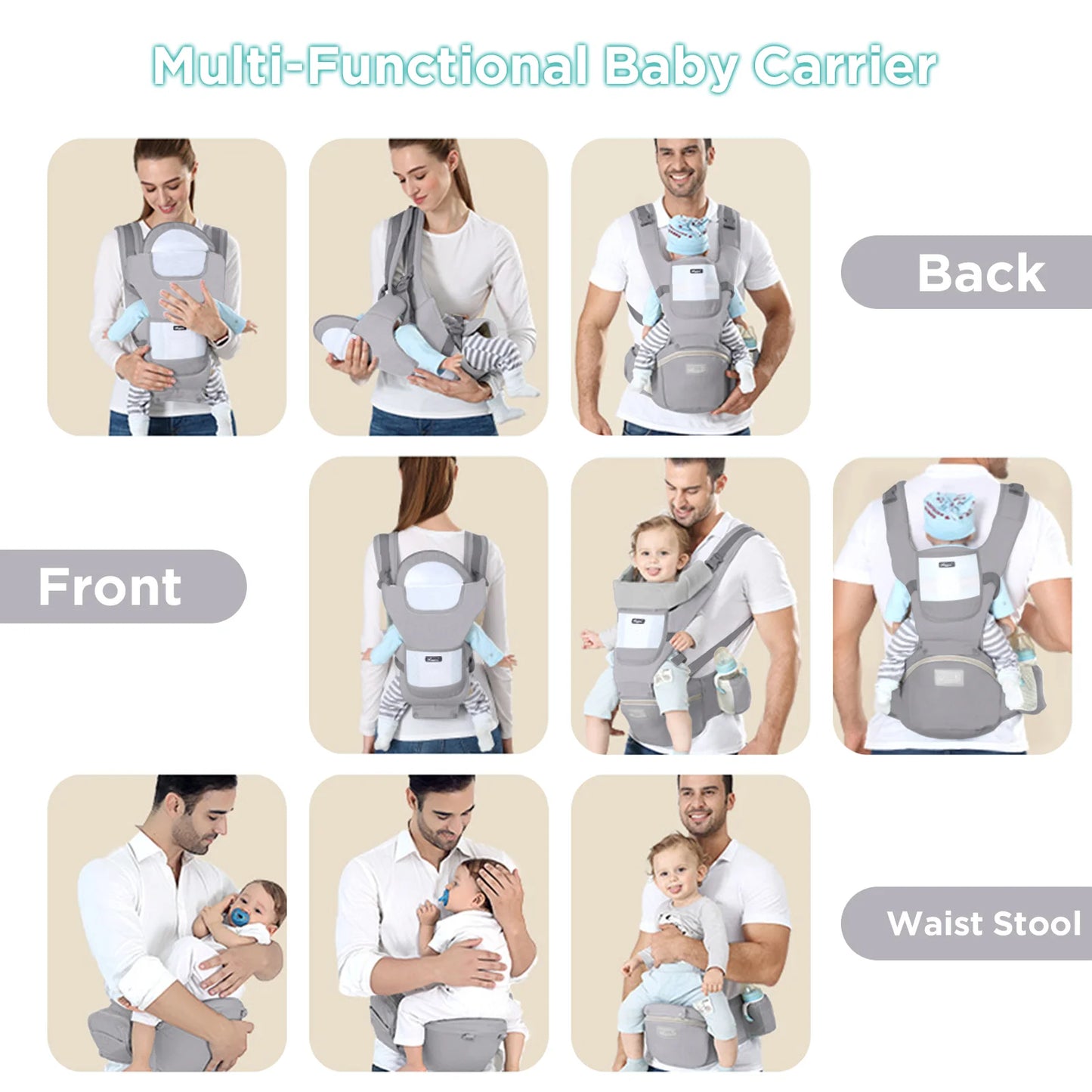 Ergonomic Baby Carrier Backpack Infant Baby Hipseat Carrier Front