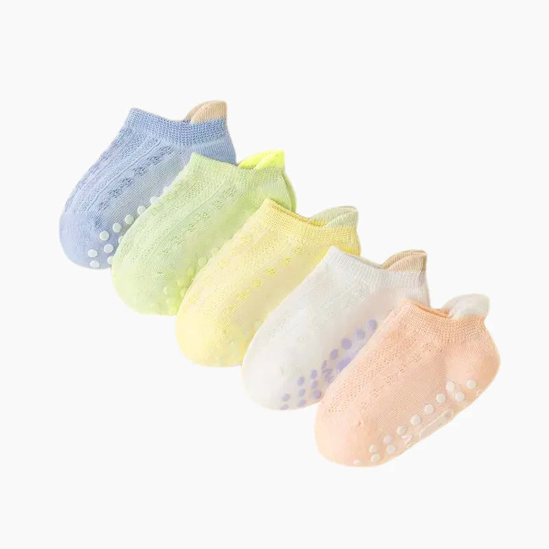 5 Pairs Kids Non-Slip Socks Cute Cartoon Bear Pattern Children (0-5Y)