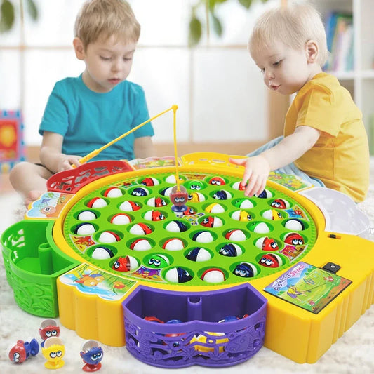 Fishing Toys Electric Rotating Magnetic Play Game Music Spinning Fish
