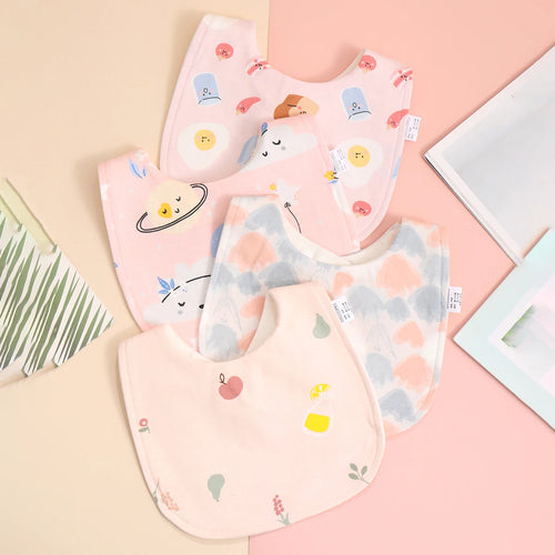 4pcs Cotton Soft Baby Adjustable Bibs