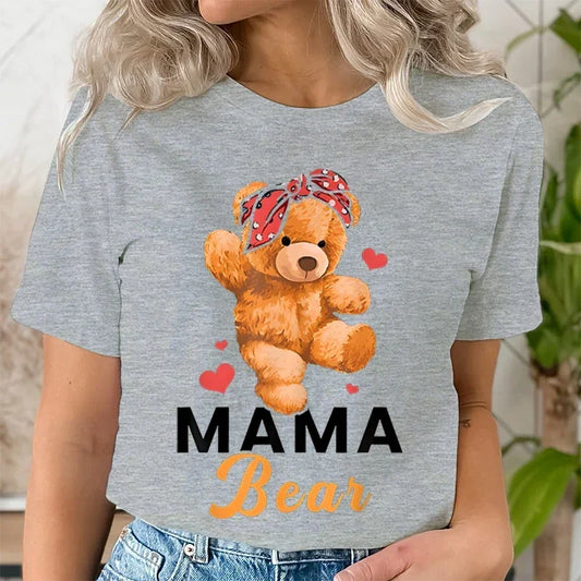Teddy Mama Bear Graphic T Shirts Women