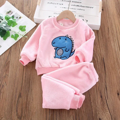 Children's Pajama Sets Bear Tops + Pants 2Pcs Kids Pajamas Winter Girl