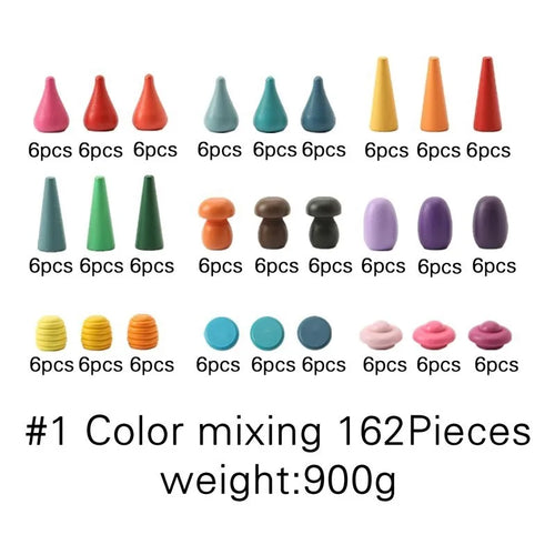 Rainbow Wooden Montessori Creative Loose Parts Toys