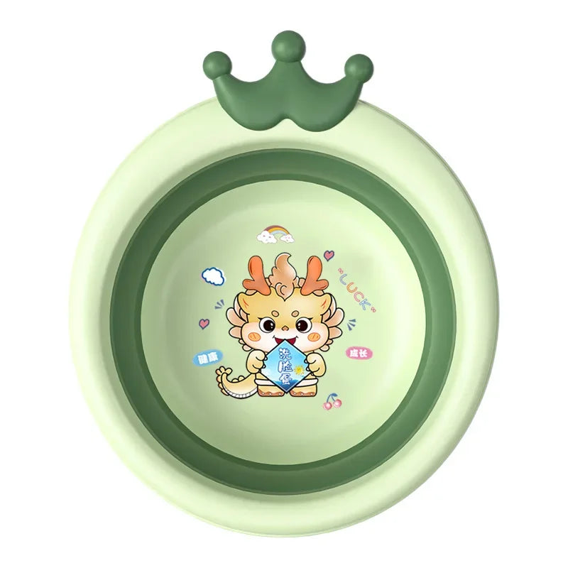 Cute Cartoon Basin Shaped Children Folding Crown Bowl