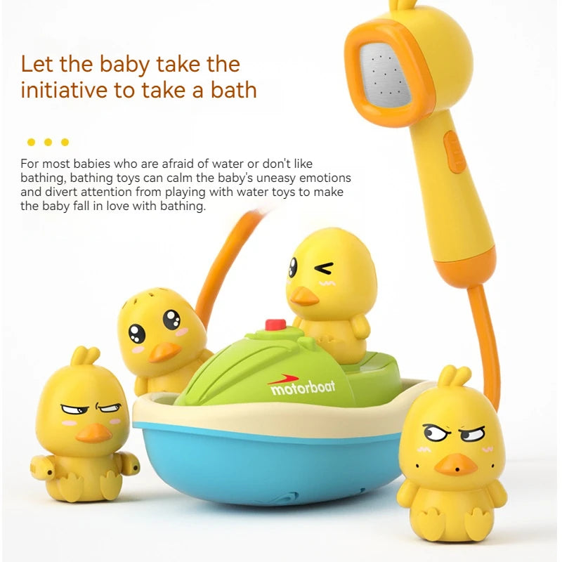 Cute Duck Electric Water Spray Bathroom Bathing Toys Baby Bath Toys