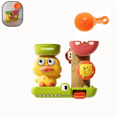Duck/Flower Shape Baby Bath Toy Play Water in Lion Waterwheel Children