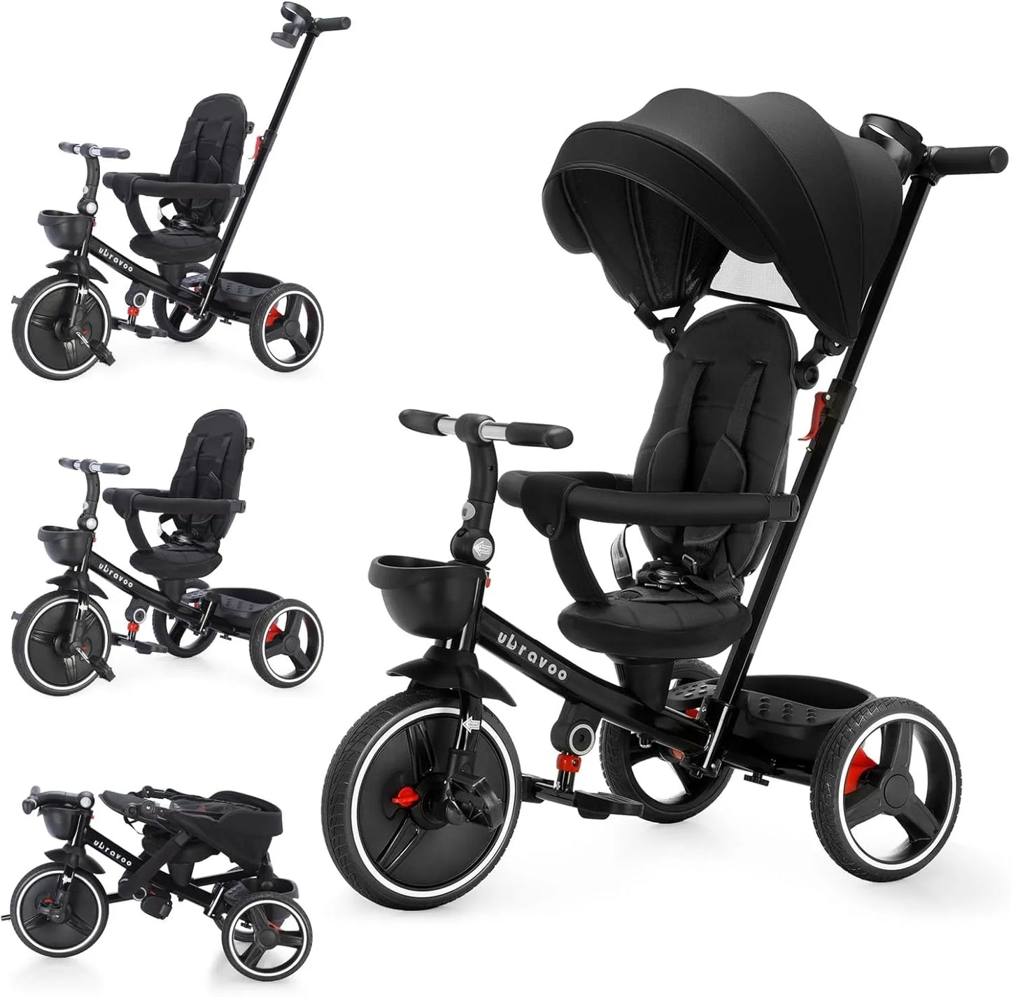 Baby Stroller Tricycle Ride Bike , 5-In-1, Adjustable Canopy, Sitting & Lying,Celerity Disassembly & Assembly,1-5 Years