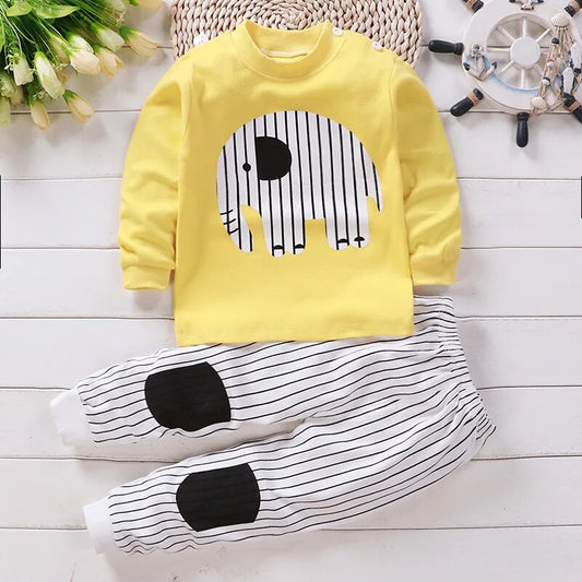 Children Sets 100% Cotton Kids Pajamas Boys Shirt Suit