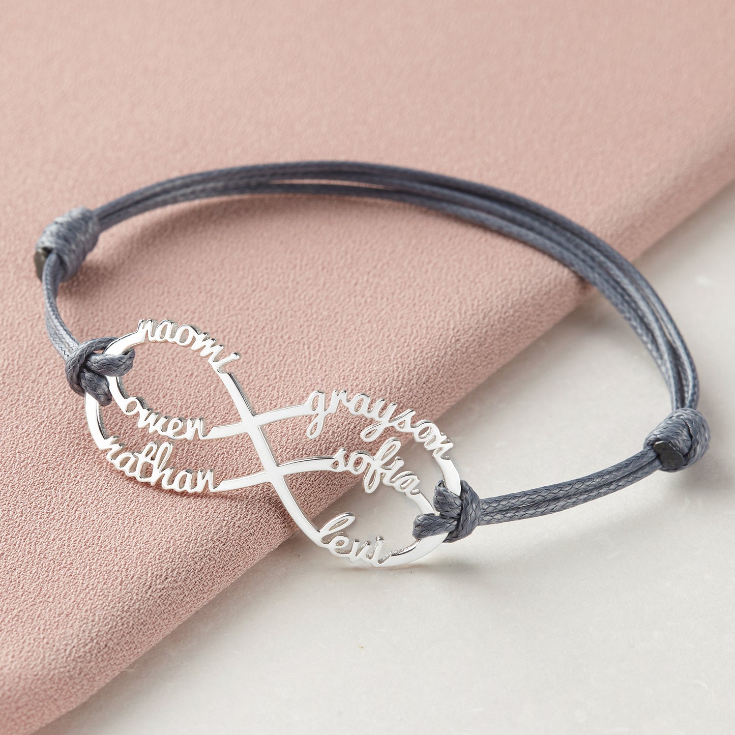 Mom Bracelet With Kids Names, Infinity Bracelet With Names