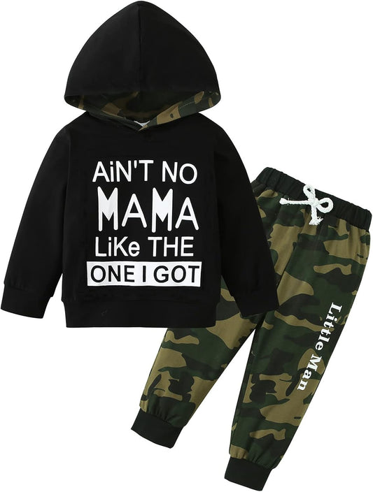 Letter Printed Short Sleeve with Pants 2Pcs Clothing Set 1T-6Y