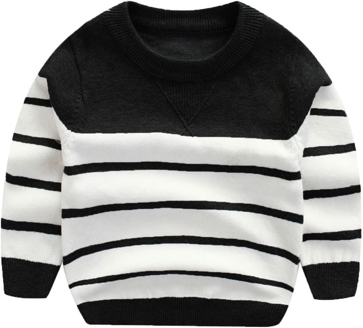  Long Sleeve Crewneck Striped Cotton Pullover Sweatshirt  1-5T