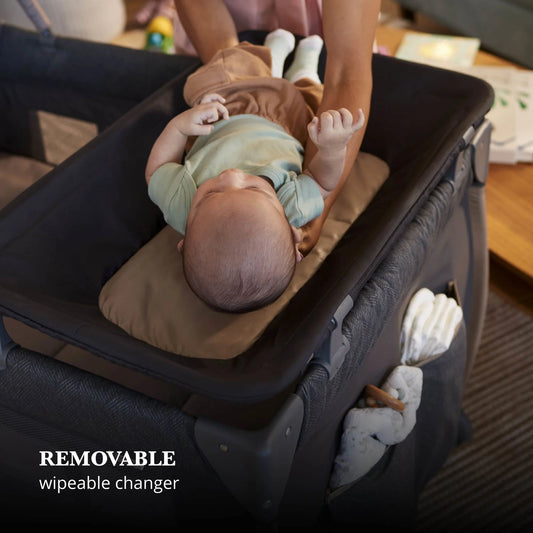 Play Yard with Full Size Rocking Bassinet, Castle Point