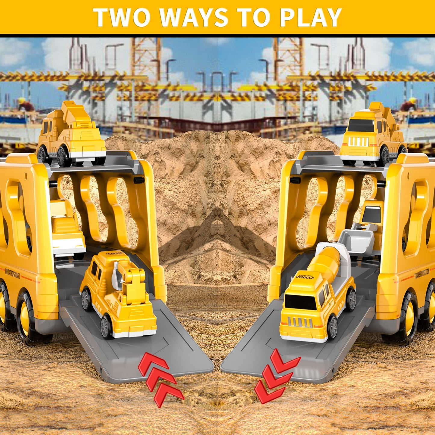 Truck Toys for Kids Boys, Car Set Boys Toys Ages 2Y-5Y, Birthday Gift for  Boys