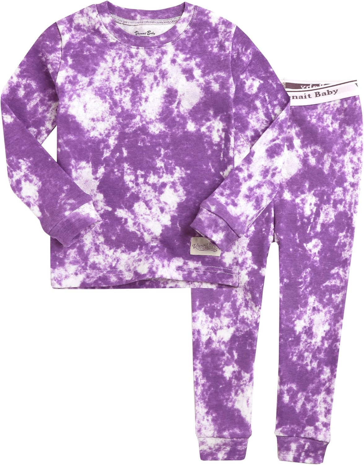 12M-12Y Toddler Kids Boys Girls 100% Cotton Marbling Tie-dye Sung Fit Sleepwear Pajamas 2Pcs Pjs Set