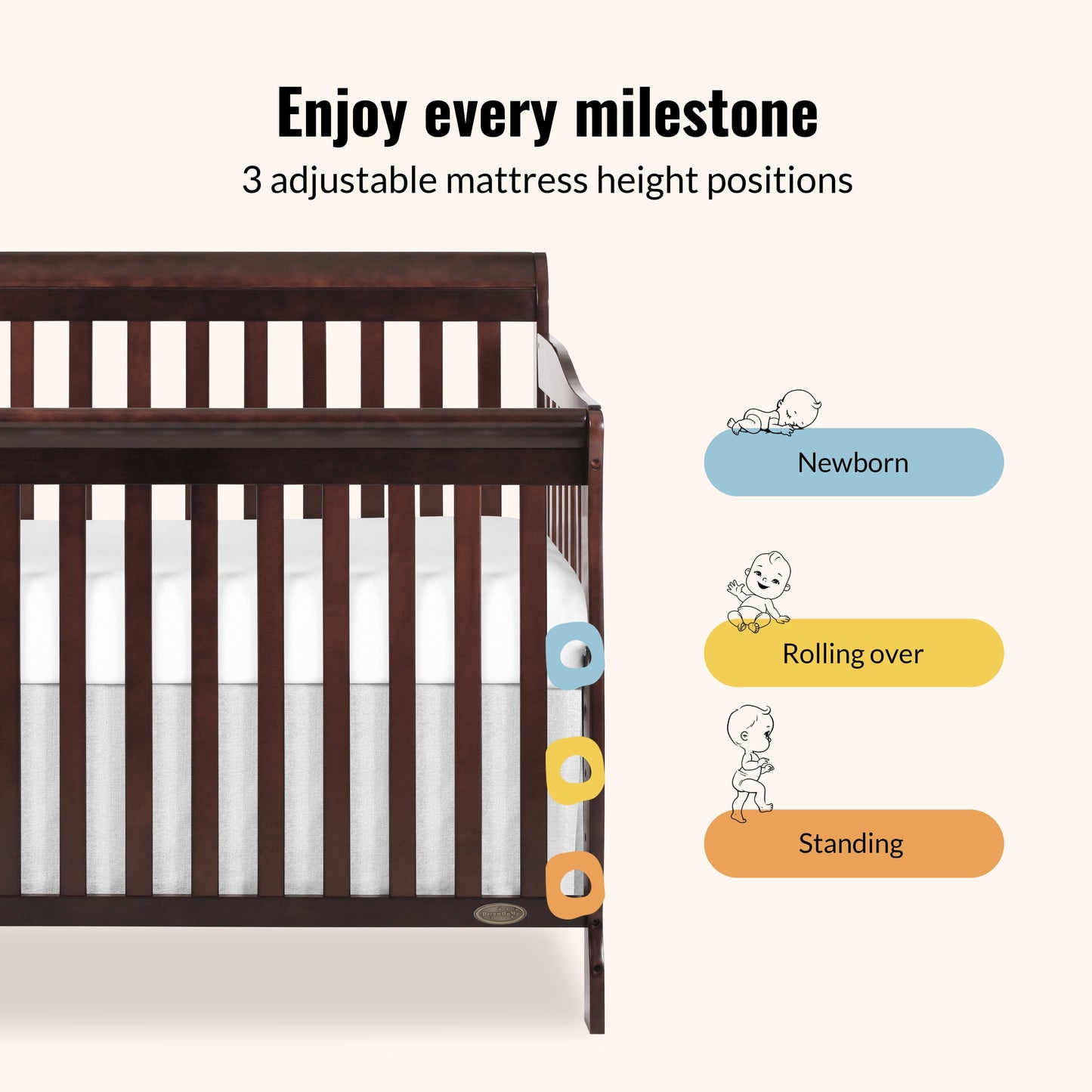 Ashton 5-In-1 Convertible Crib, Mattress Sold Separately, Greenguard Gold and JPMA Certified