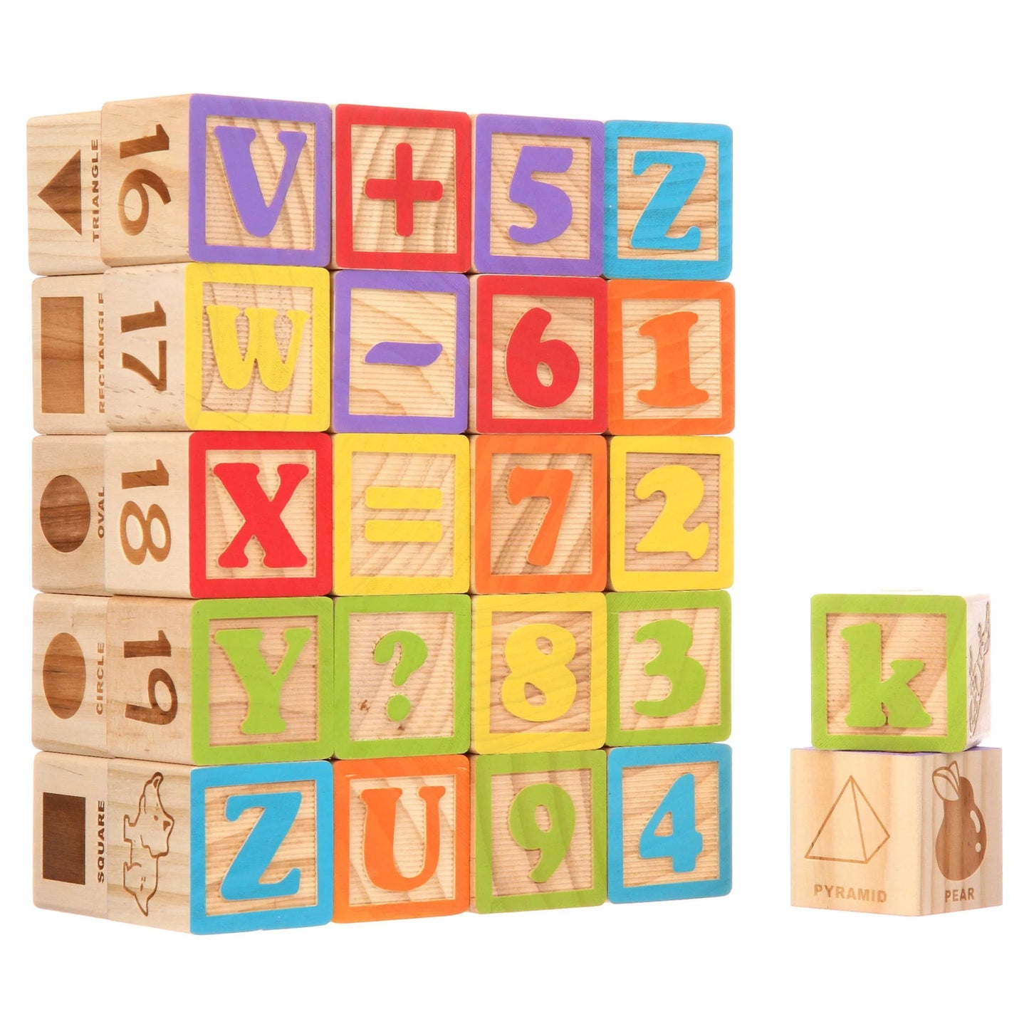 ABCs and Numbers Wooden Blocks, 40 Pieces, Baby and Toddler Toys for Ages 18 Months and Older