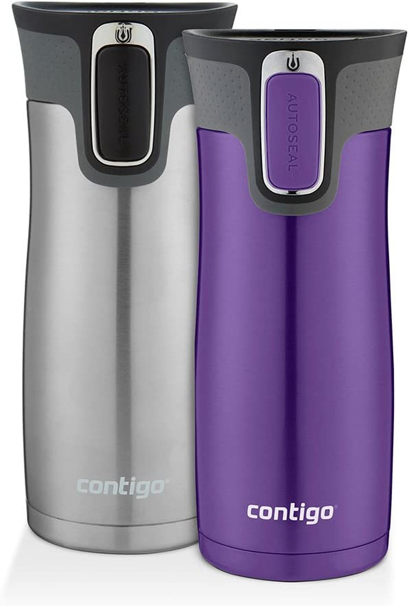Loop Vacuum-Insulated Grapevine & Stainless Steel Travel Mugs with Easy-Clean Lid