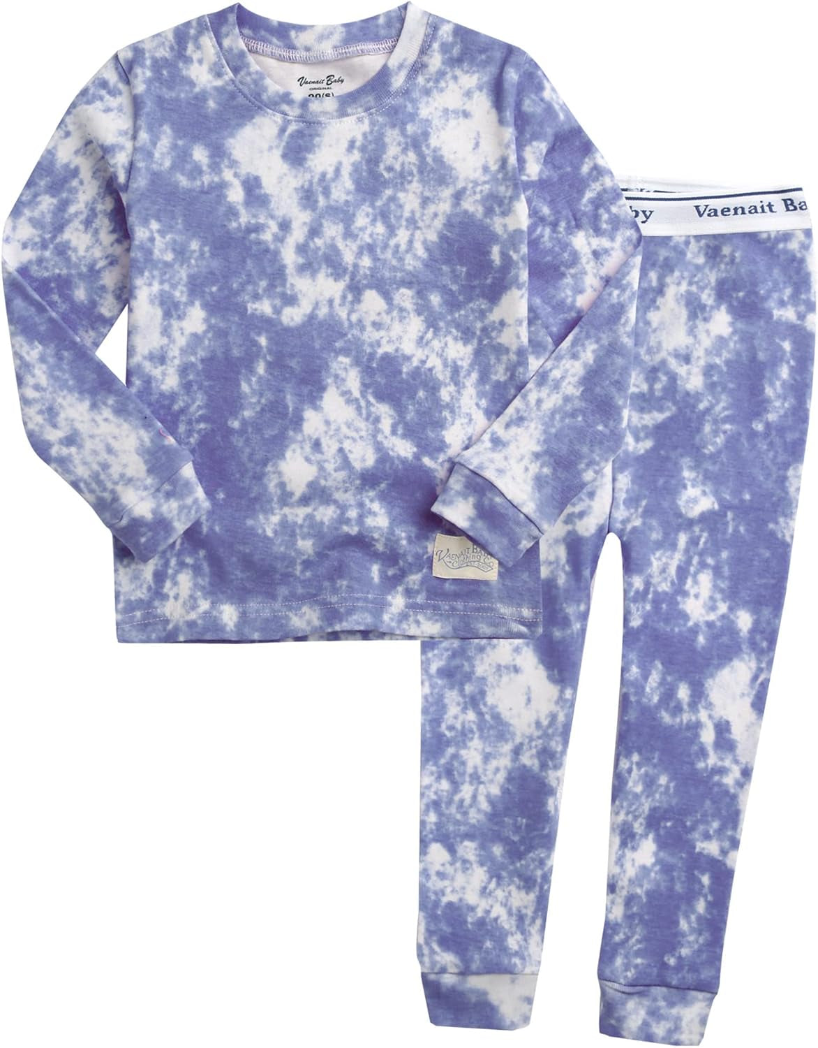 12M-12Y Toddler Kids Boys Girls 100% Cotton Marbling Tie-dye Sung Fit Sleepwear Pajamas 2Pcs Pjs Set