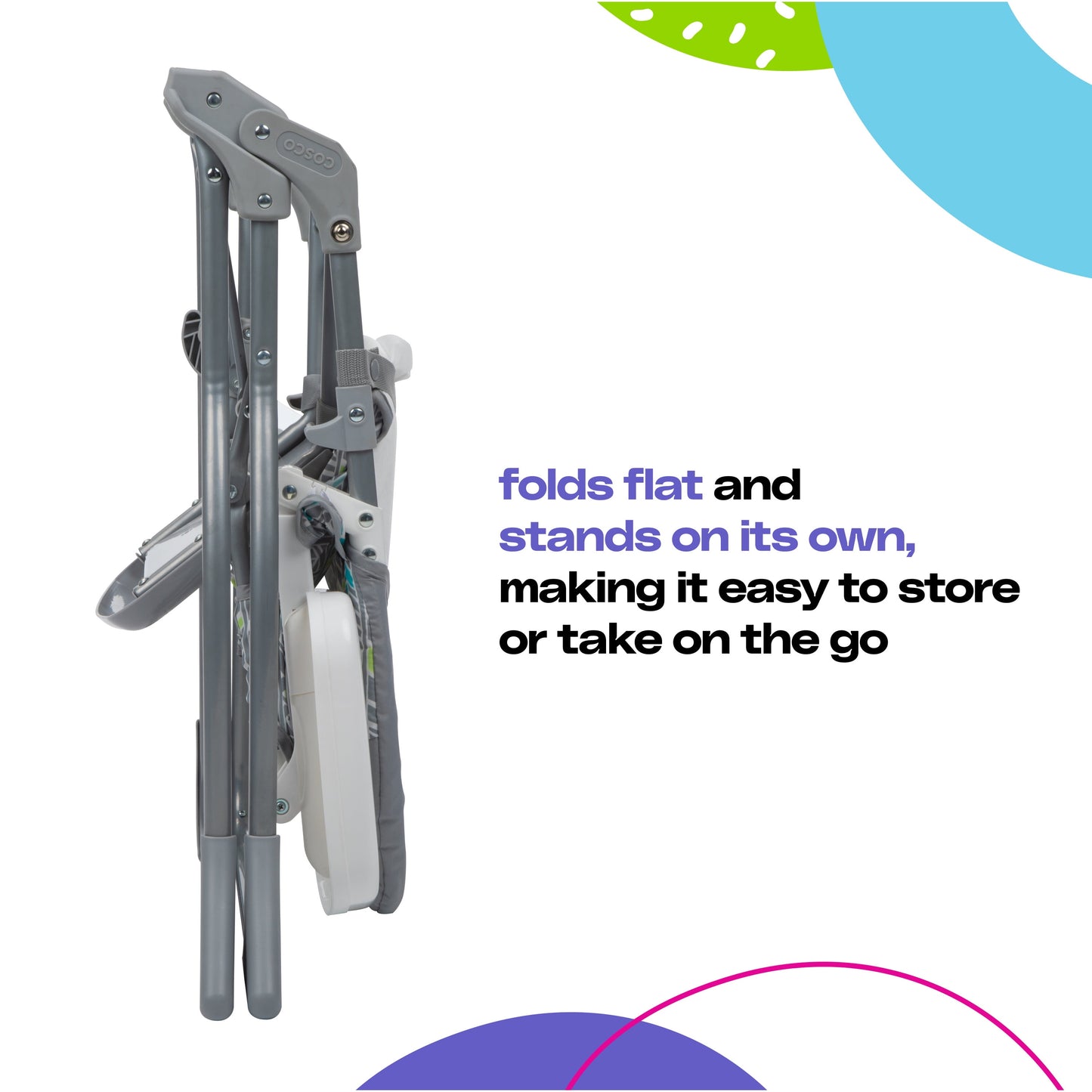 Simple Fold High Chair Easy to Stow