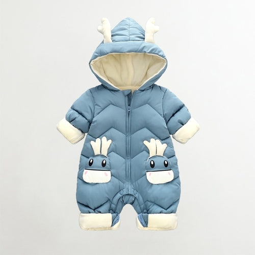 Hooded Warm Baby Winter Dear Cartoon Onesie