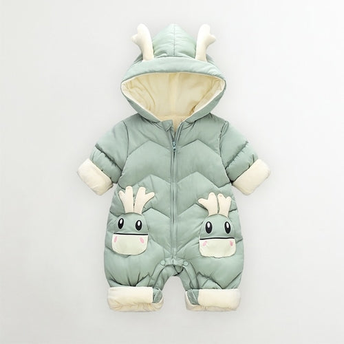 Hooded Warm Baby Winter Dear Cartoon Onesie