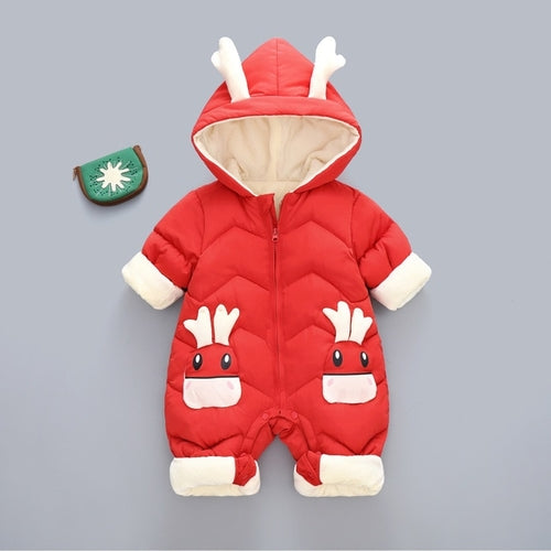Hooded Warm Baby Winter Dear Cartoon Onesie