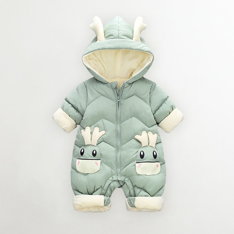 Hooded Warm Baby Winter Dear Cartoon Onesie