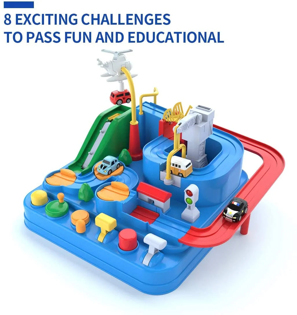 Adventure Race Car Toys for Boys 3-6 Years Race Track Playset Toddler Puzzles Interactive