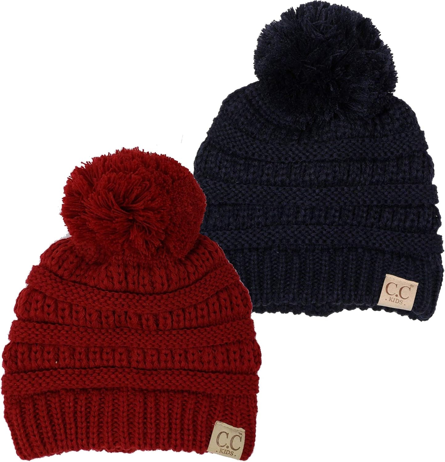 Cozy Toddler Cable Knit Pom Beanie - Warm Winter Hat for Kids