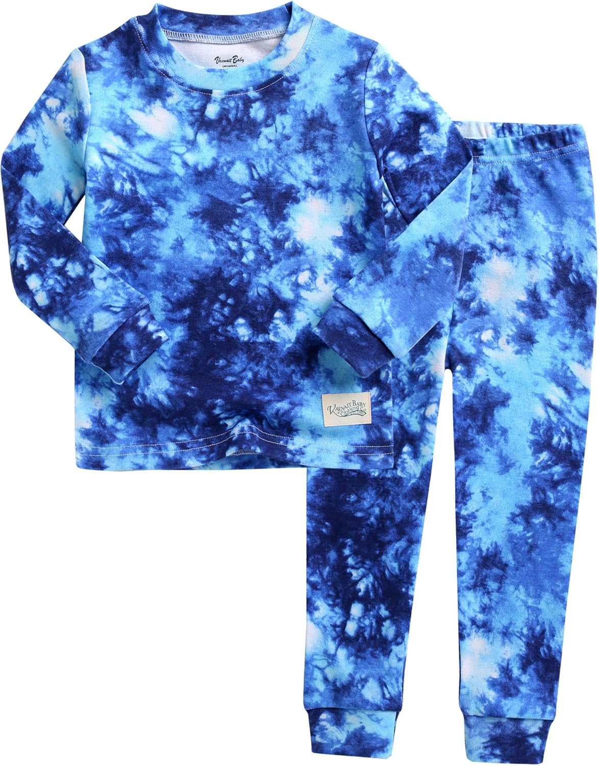 12M-12Y Toddler Kids Boys Girls 100% Cotton Marbling Tie-dye Sung Fit Sleepwear Pajamas 2Pcs Pjs Set