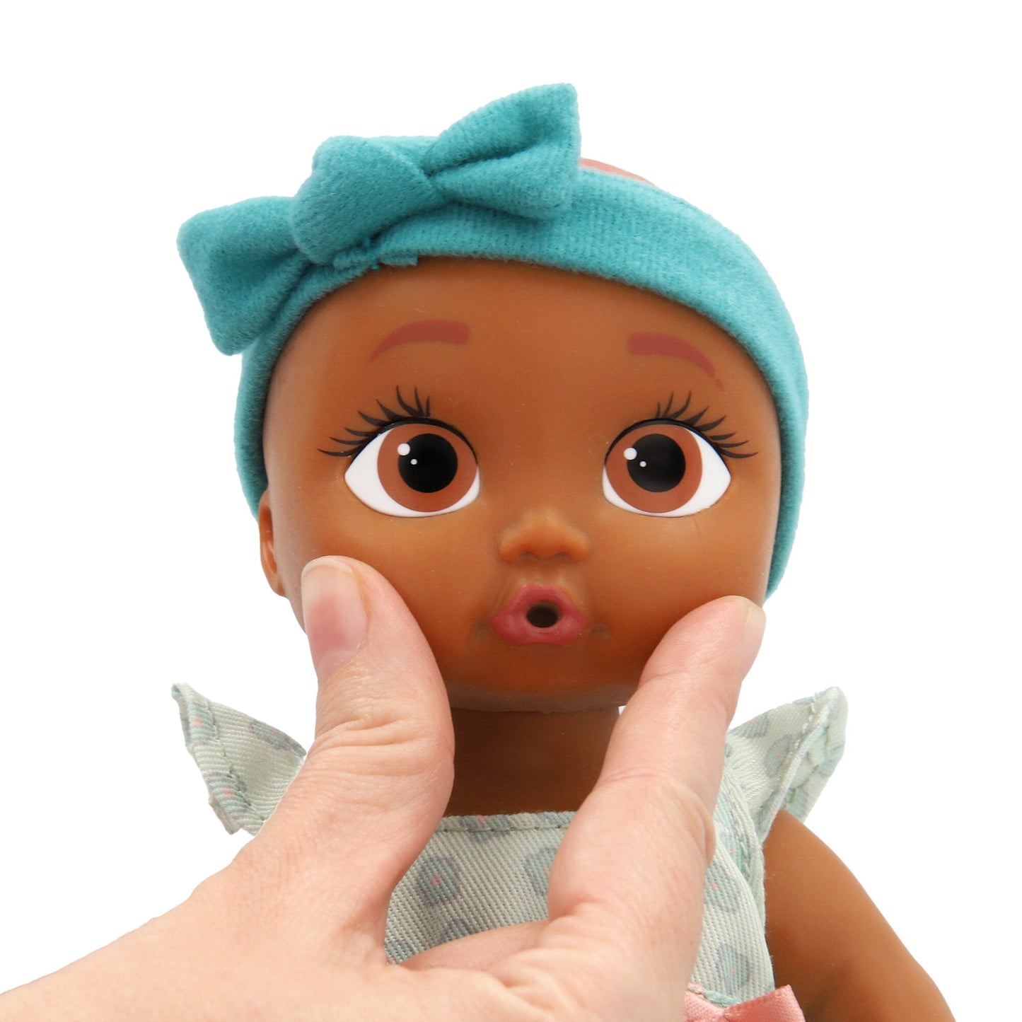 Mini Logan Realistic Doll, Soft Skin, Blue Outfit, 9-Inch Tall, 18M+