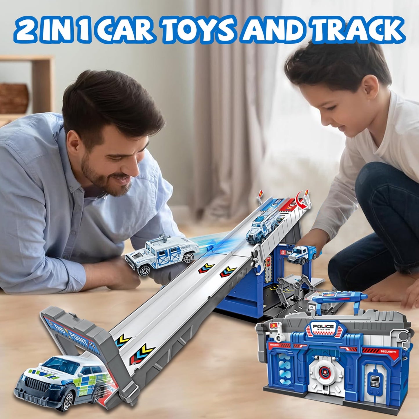 Toddler Toys for 3-7 Years Old Boys, Police Cars Toy Set for Kids