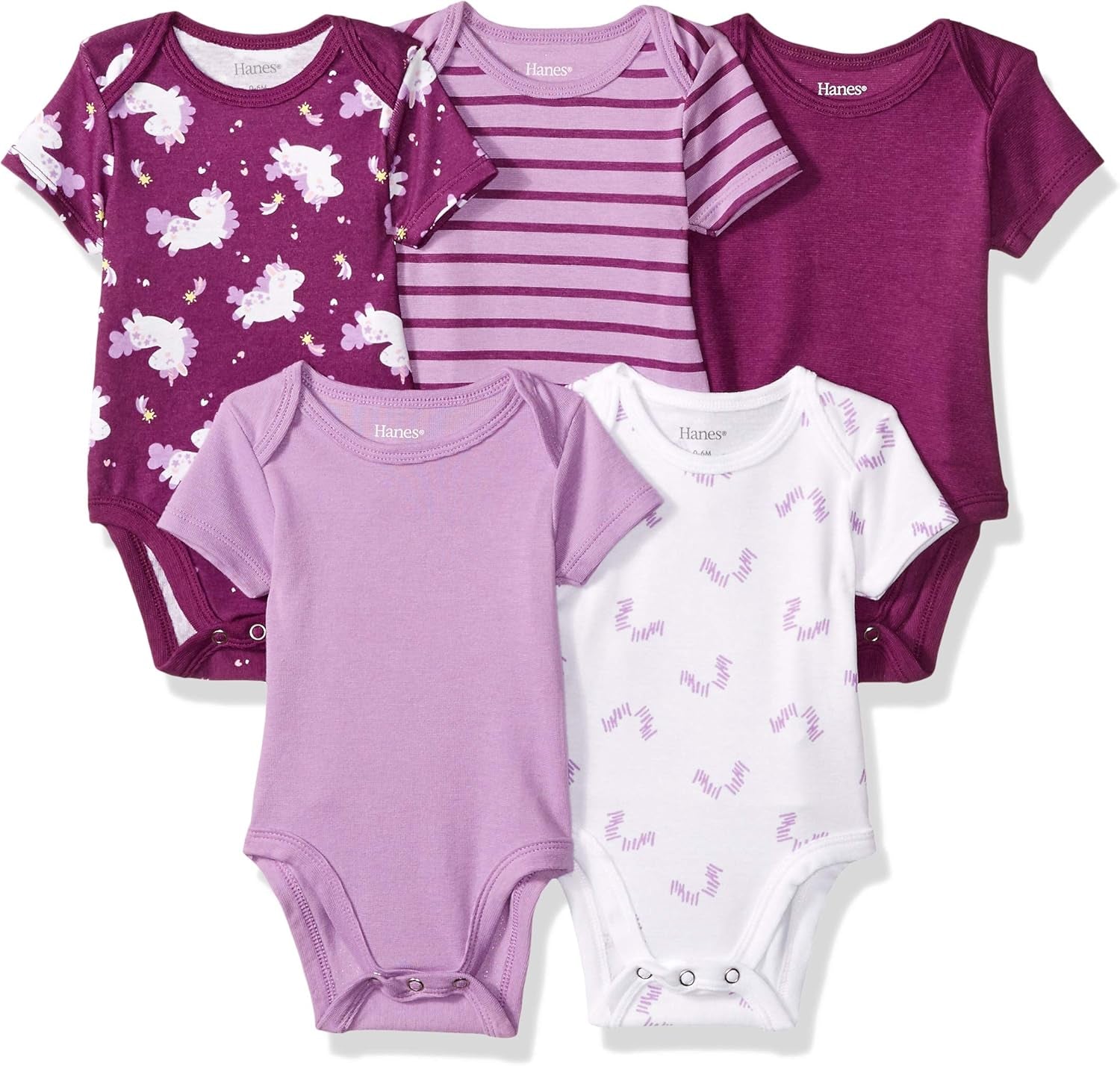 Baby Bodysuits, Ultimate Flexy Short Sleeve for Boys & Girls, 5-Pack