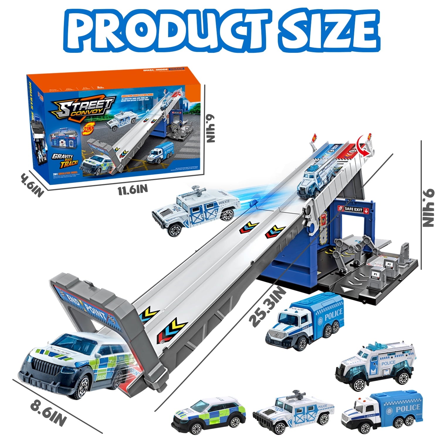 Toddler Toys for 3-7 Years Old Boys, Police Cars Toy Set for Kids