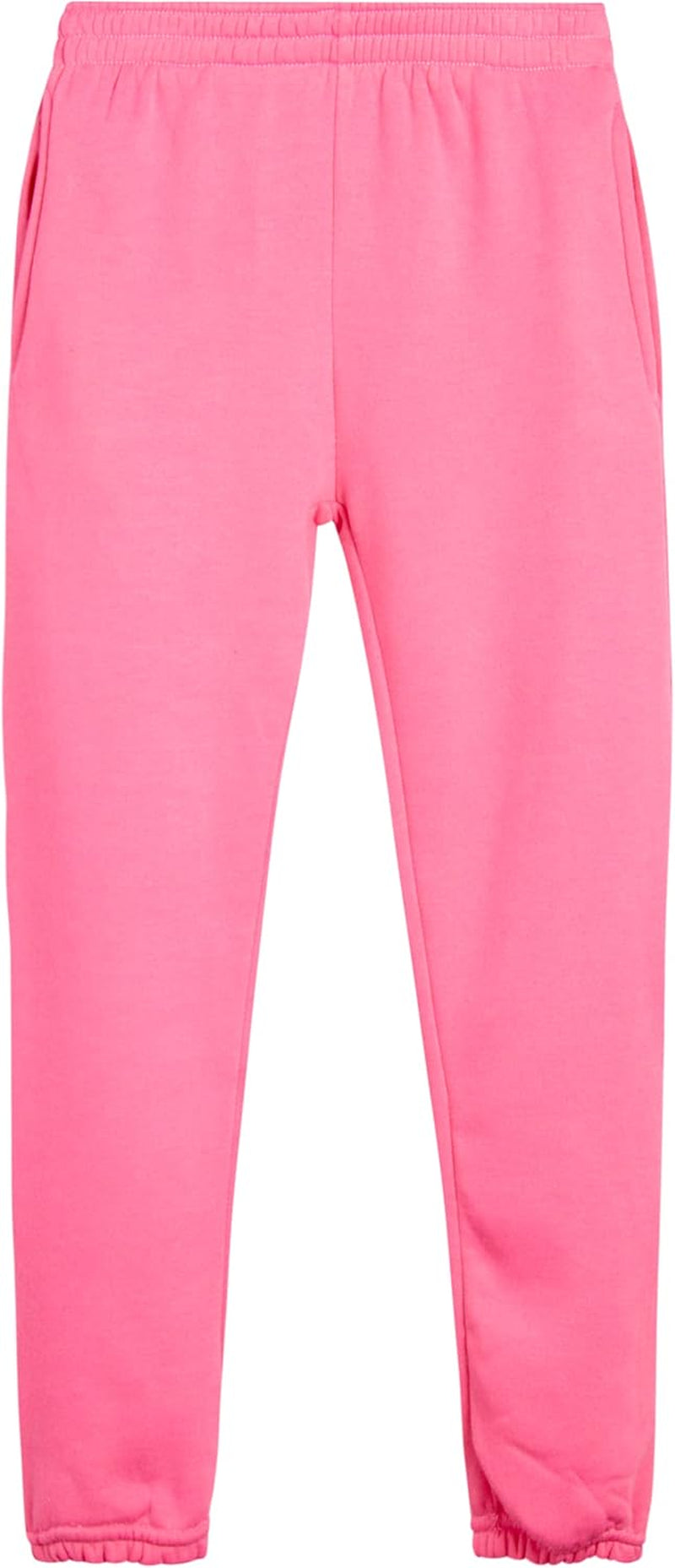 Girls Sweatpants - 4 Pack Basic Solid Active Soft Fleece Pull on Girls Joggers with Pockets (Sizes: 5-16)