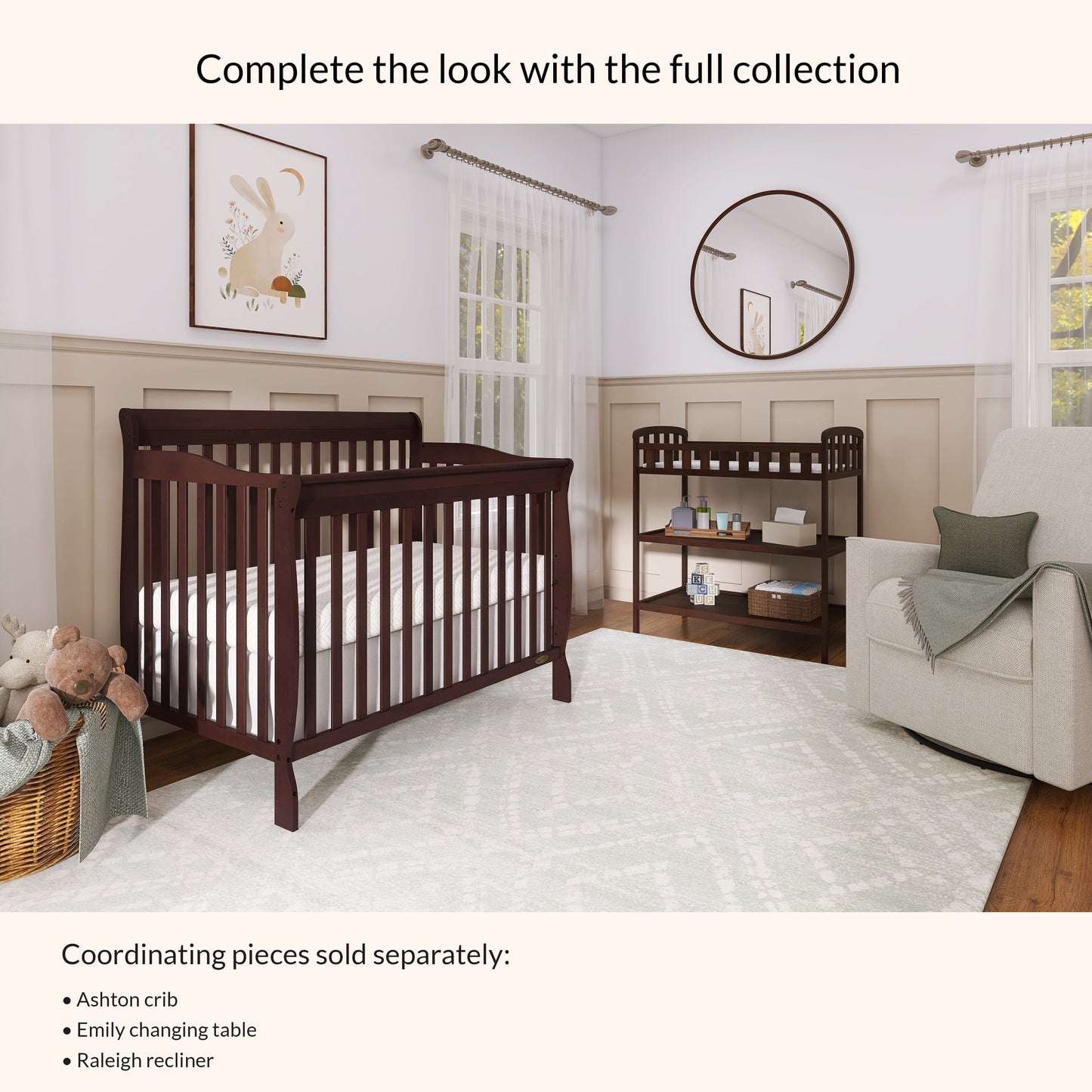 Ashton 5-In-1 Convertible Crib, Mattress Sold Separately, Greenguard Gold and JPMA Certified