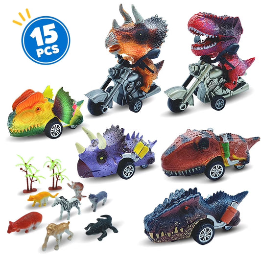 Dinosaur Toy Pull Back Cars, 6 Pack Dino Toys for 3 Year Old Boys and Toddlers, Boy Toys Age 3,4,5 and Up, Pull Back Toy Cars, Dinosaur Games with T-Rex
