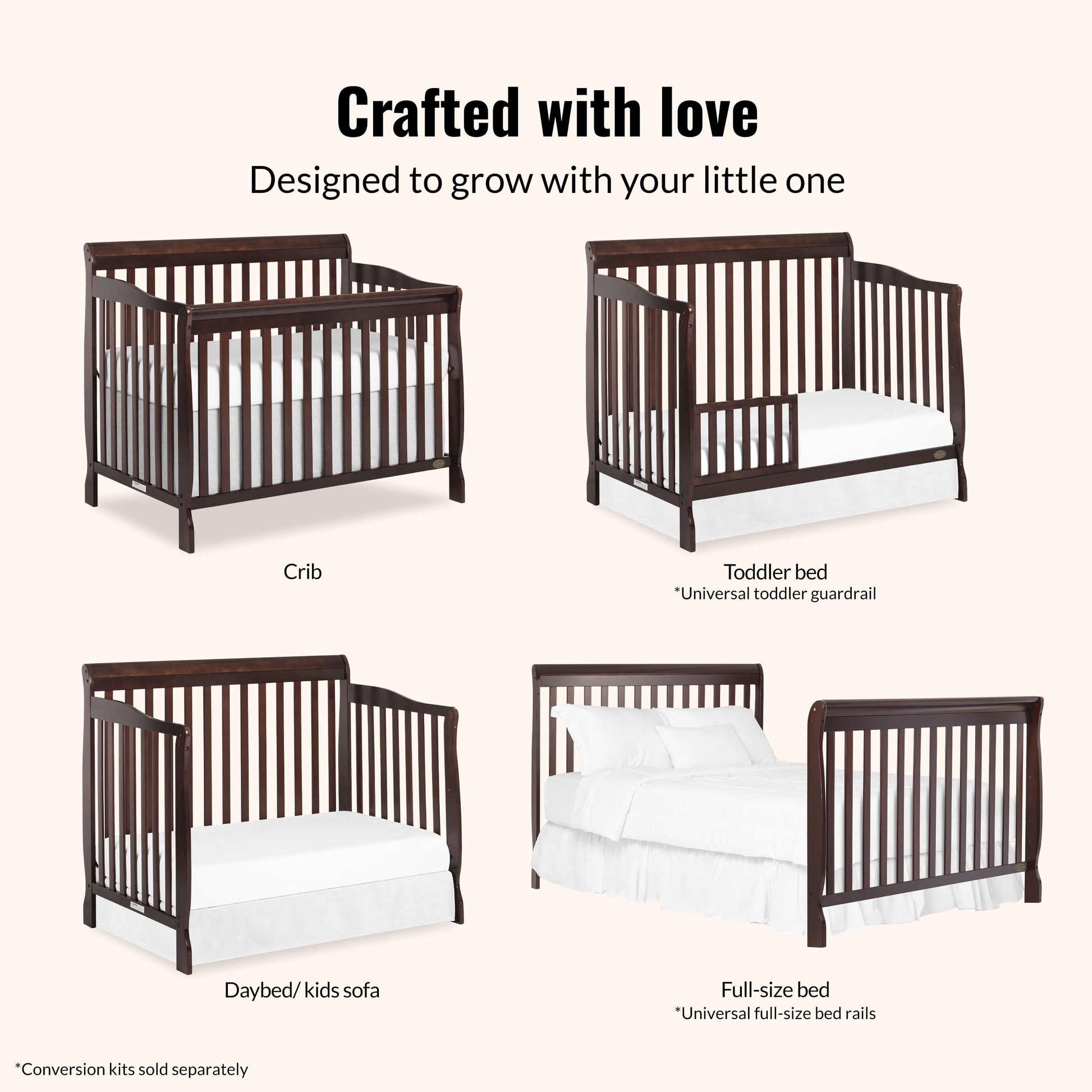 Ashton 5-In-1 Convertible Crib, Mattress Sold Separately, Greenguard Gold and JPMA Certified