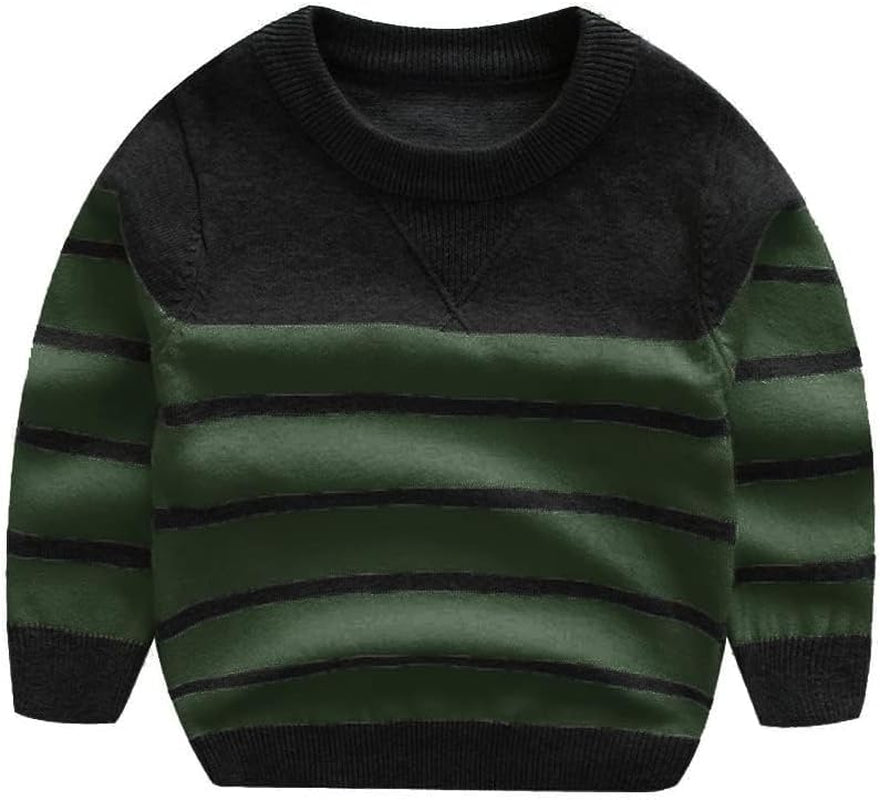  Long Sleeve Crewneck Striped Cotton Pullover Sweatshirt  1-5T