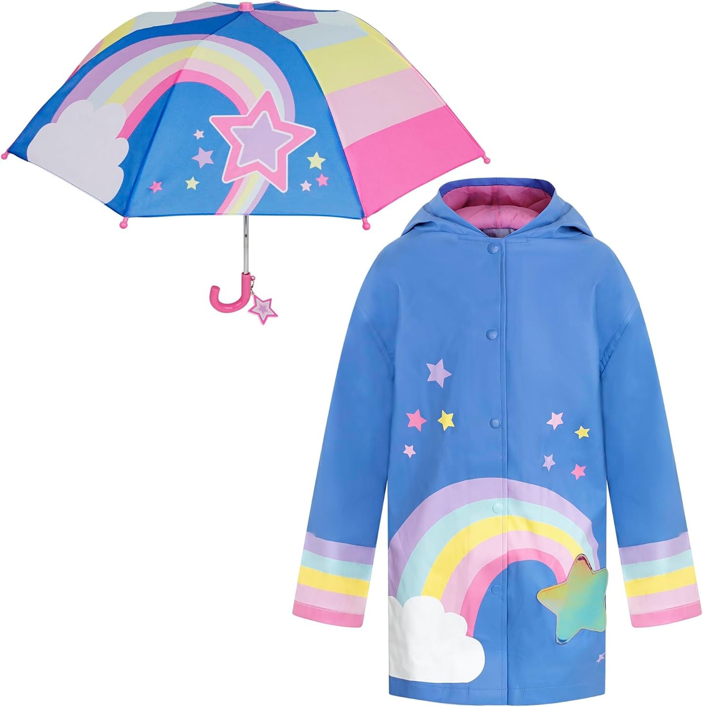 Kids Umbrella & Rain Coats Set - for Girls and Boys 3-9Y  