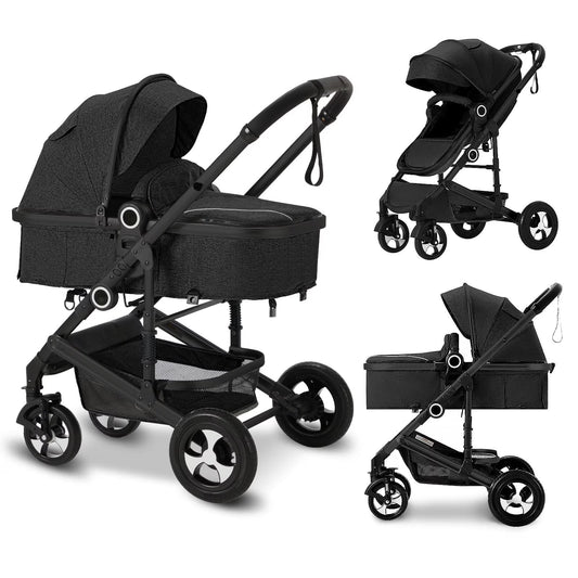 3-In-1 Convertible Baby Stroller with Big Seat and Adjustable Canopy, 24 Pound