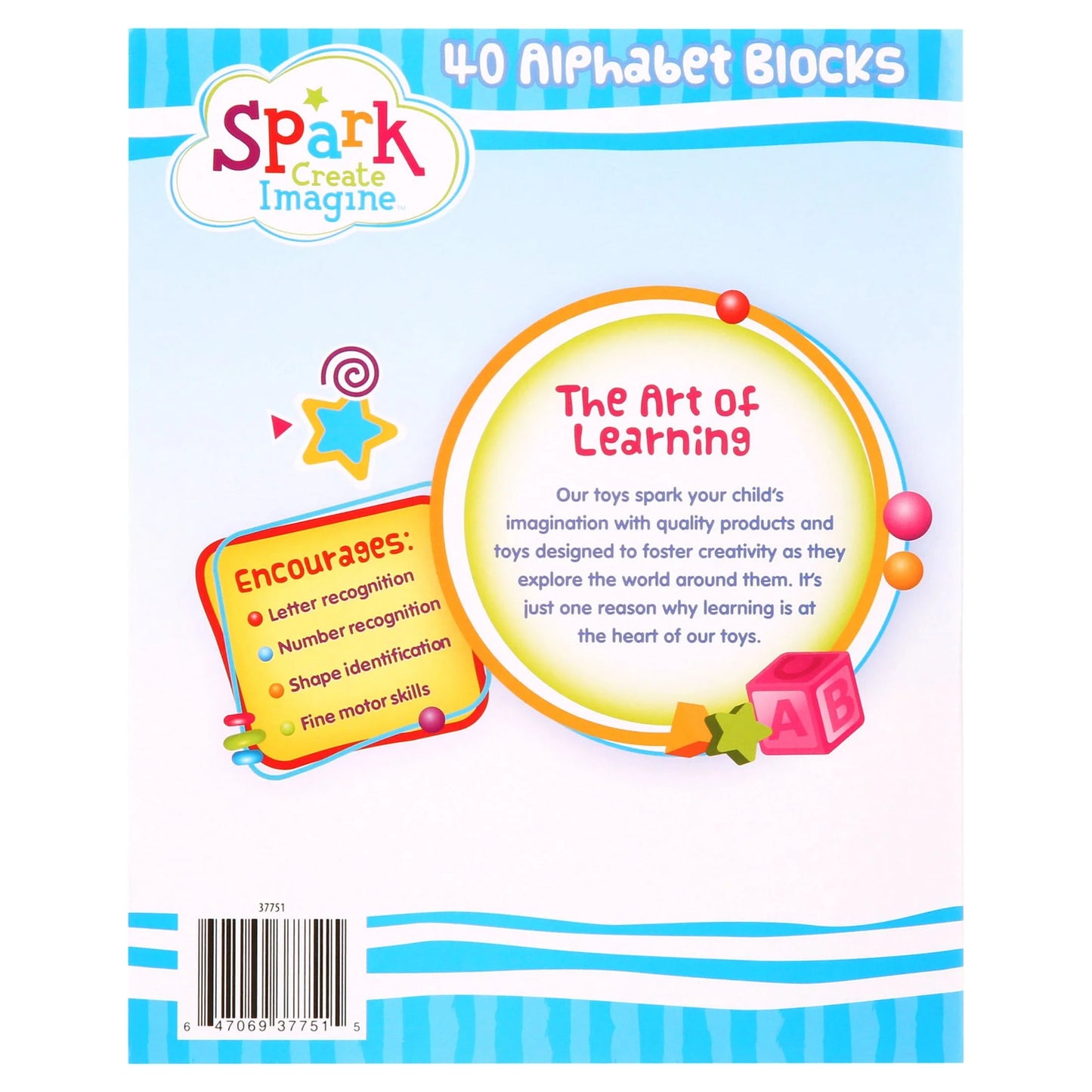 ABCs and Numbers Wooden Blocks, 40 Pieces, Baby and Toddler Toys for Ages 18 Months and Older