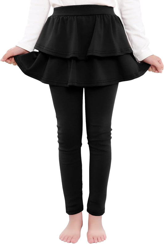 Little Girls Leggings with Ruffle Tutu Skirts Kids Footless Tights