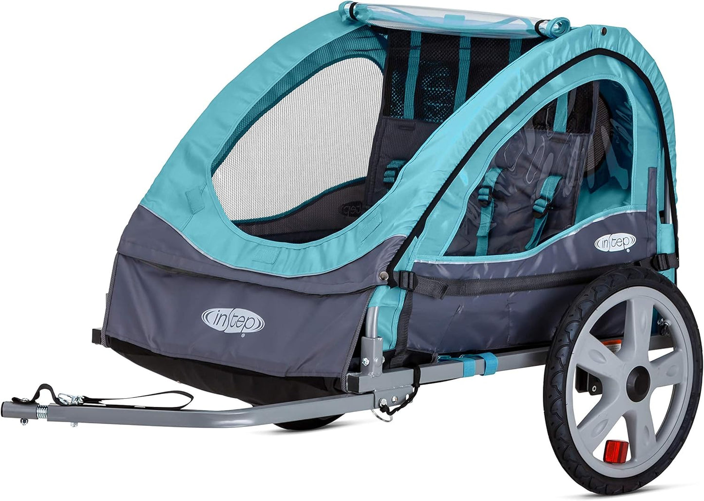 Single or Double Seat, Universal Coupler, Folding Frame, Quick-Release Wheels, Canopy with Bug Screen and Weather Shield, Bike Trailer for Kids