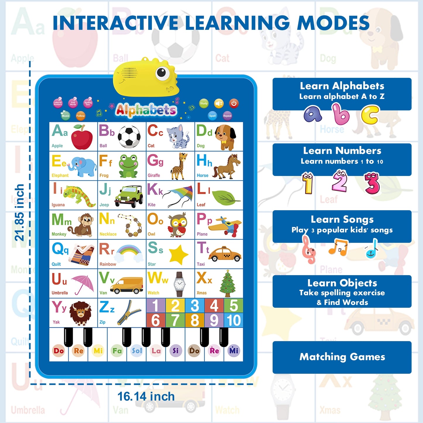 Electronic Alphabet Wall Chart,  Learning Toys for 2 to 4 Years