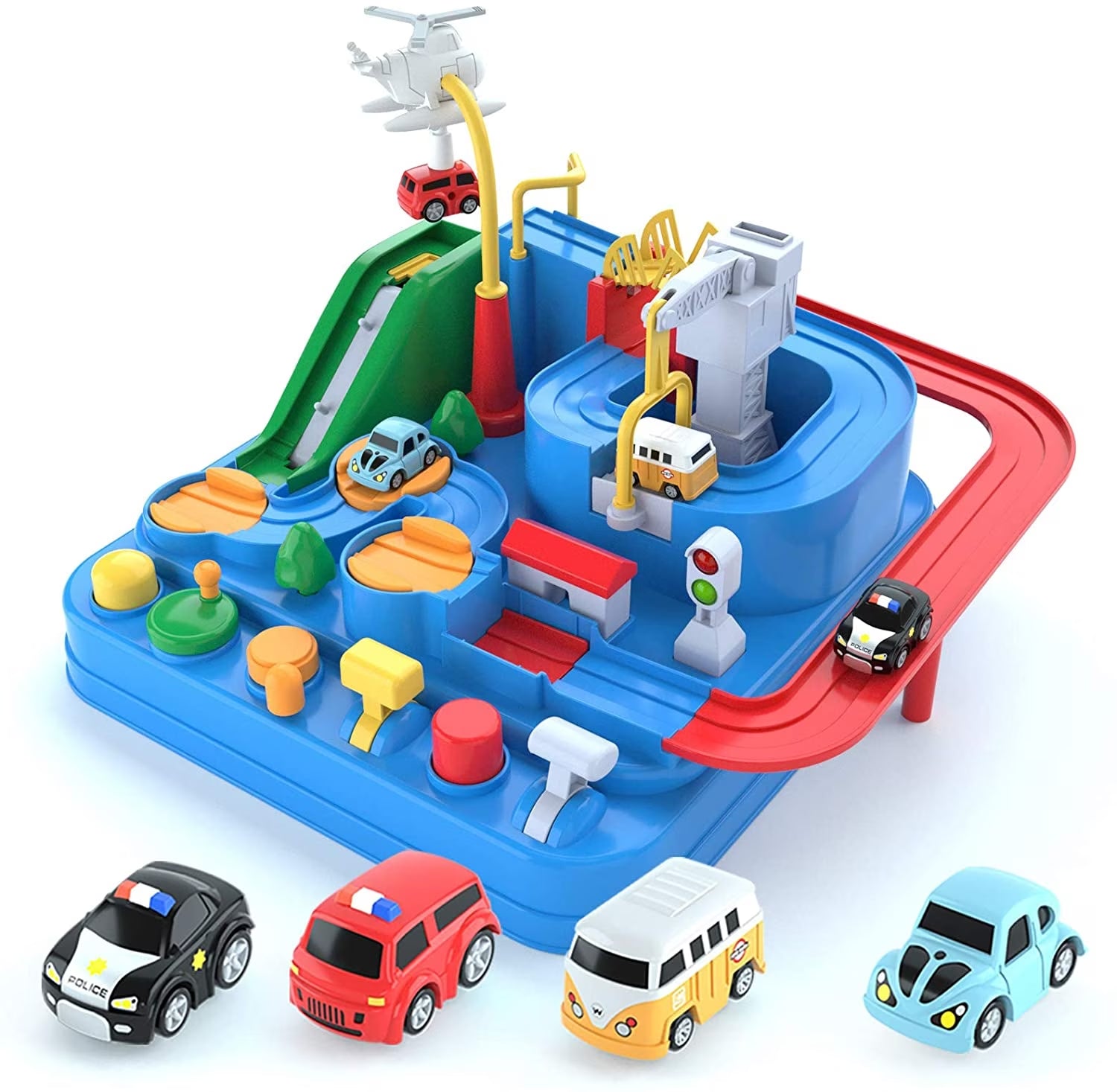 Adventure Race Car Toys for Boys 3-6 Years Race Track Playset Toddler Puzzles Interactive